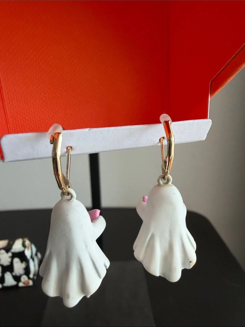 True to Form | Ghost Book Lover Halloween Leverback Dangle Earrings 👻📚 - Picture 7 of 9